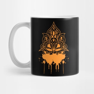 Orange drippy hoodies mandala design dripping design Mug